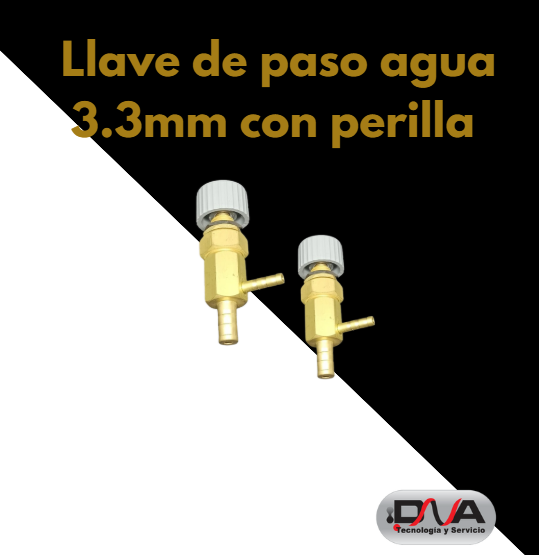 Llave de paso Agua 3.3mm c/ Perilla (Kastec)