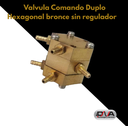 Valvula Comando Duplo Hexagonal bronce sin regulador (Foshan)