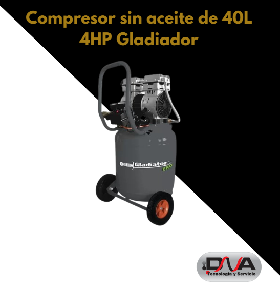 Compresor S/Aceite 40L (Gladiador)