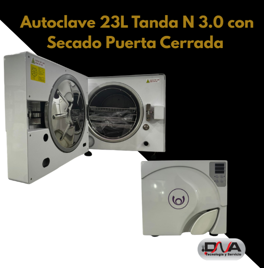 Autoclave 23L Tanda N 3.0 con Secado Puerta Cerrada - unica con 3 Fases de desaireación  (Woson)