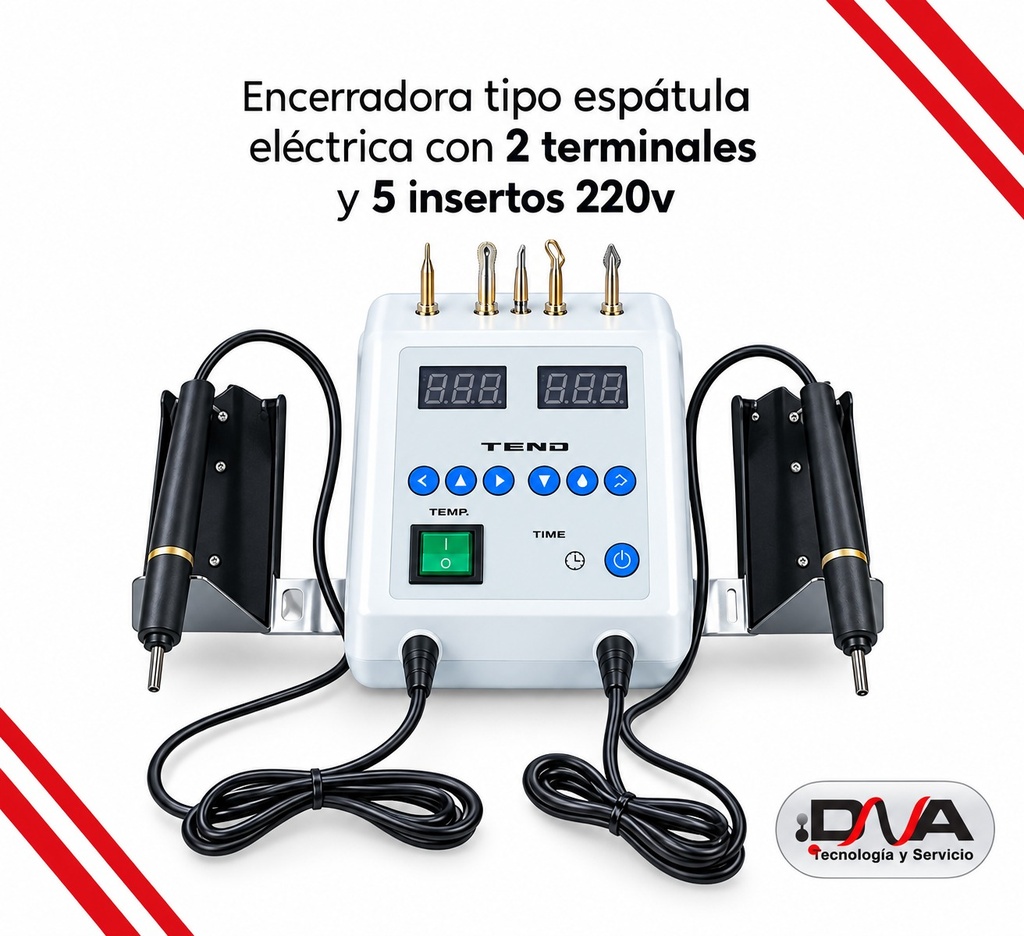 Enceradora tipo espátula electrica con 2 terminales y 5 insertos 220v (Foshan)