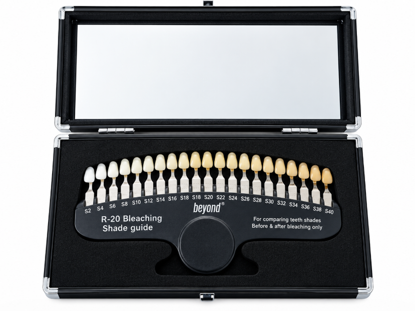 Guia de tonos de blanquemiento dental con estuche y espejo Polus Advance - (Beyond USA) 