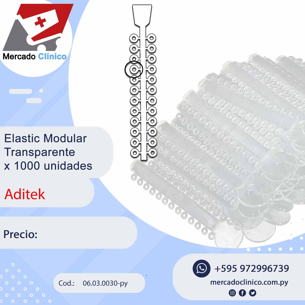 Elastico Modular Gomitas - Transparente (1000 unidades) - Orthodontics