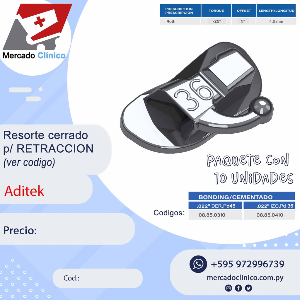 Tubos Roth Inferior no conversible - ADITEK 