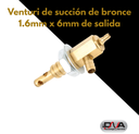 Venturi de succión de bronce 1.6mm x 6mm de salida (Foshan)