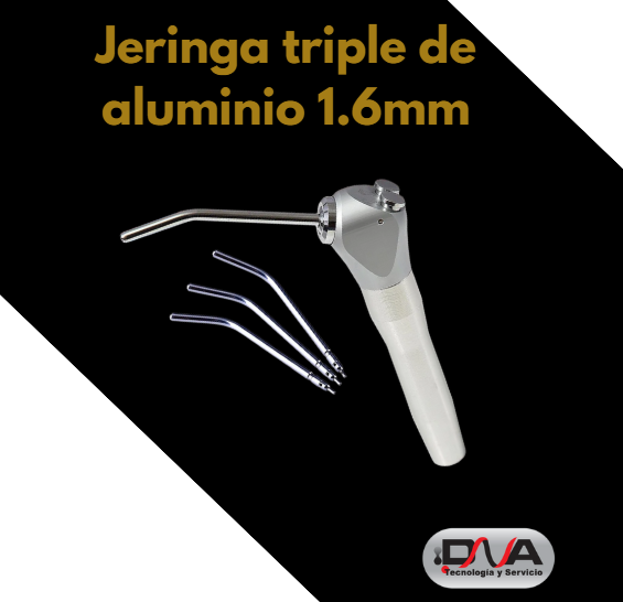 Jeringa triple de aluminio 2 puntas de  1.6mm (Foshan)