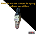 Filtro de aire con trampa de agua y regulador para sillón. 