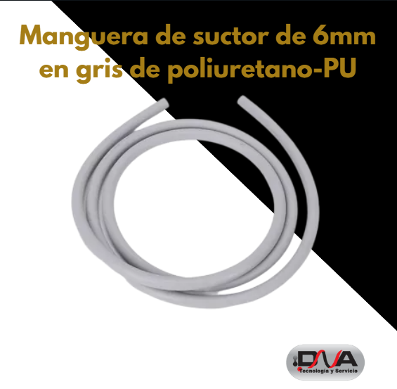 Manguera suctor de 6mm en gris de poliuretano-PU 