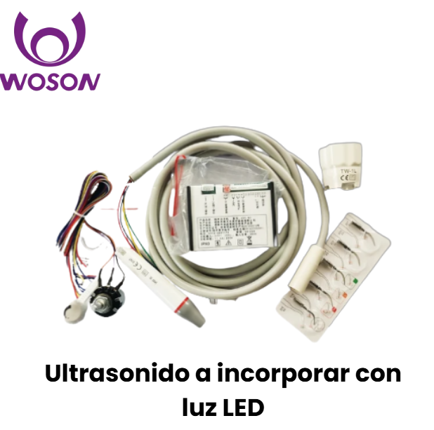 Ultrasonido a incorporar con luz LED, con puntas, llaves, valvulas y potenciometro (Woson)
