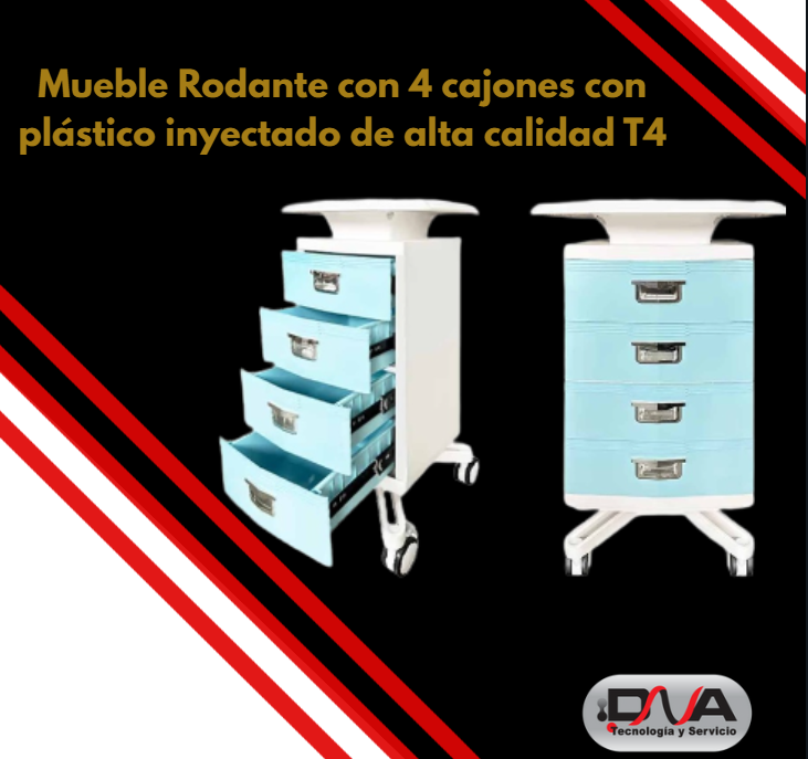 Mueble Rodante con 4 cajones con plástico inyectado de alta calidad T4 (Foshan) 