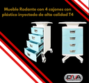 Mueble Rodante con 4 cajones con plástico inyectado de alta calidad T4 (Foshan) 