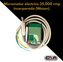Micromotor eléctrico intra con LED -incorporado a unidad  40.000 RPM - contra angulo LED push botton- 24V (Woson) 