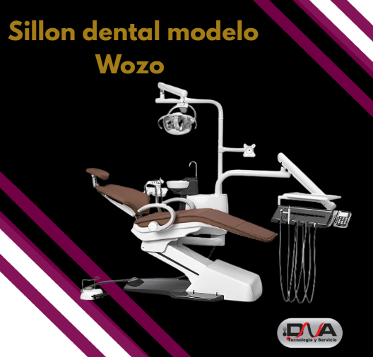 Sillon dental modelo Wozo, movimiento sincrónico+  ultrasonido, tapizado cuero eco, reflector Faro italiano. serie premiun (Woson)