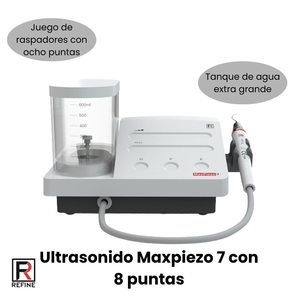 Ultrasonido Maxpiezo7+, 8 Puntas, bomba incorporada de alta potencia (Refine)
