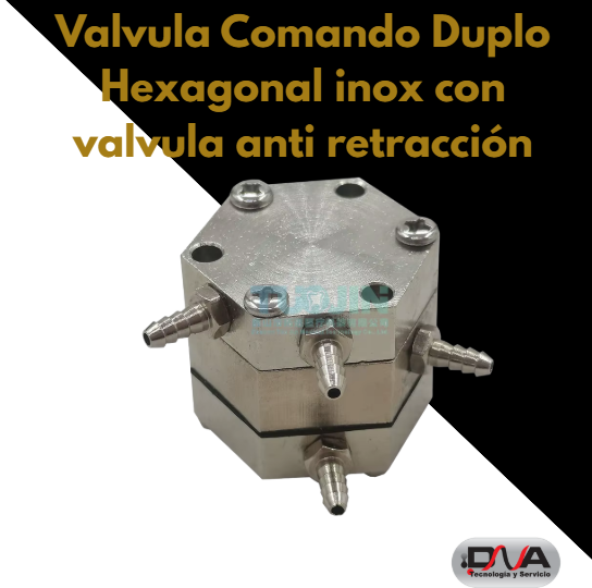 Valvula de comando duplo hexagonal inox con valvula anti retracción (Woson)