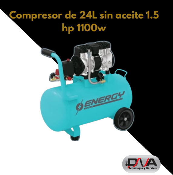 Compresor de 24L sin aceite 1.5 hp 1100w