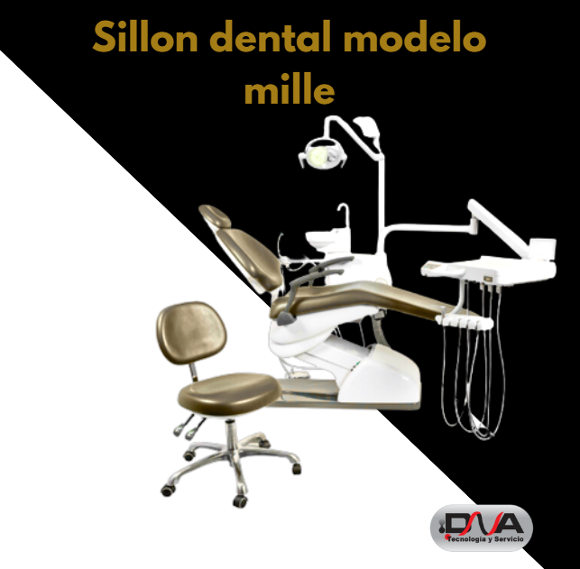 Sillon dental modelo mille con 2 Suctor banqueta premiun y reflector bi volor, bacha ceramica y picos metalicos pulido. (Woson)