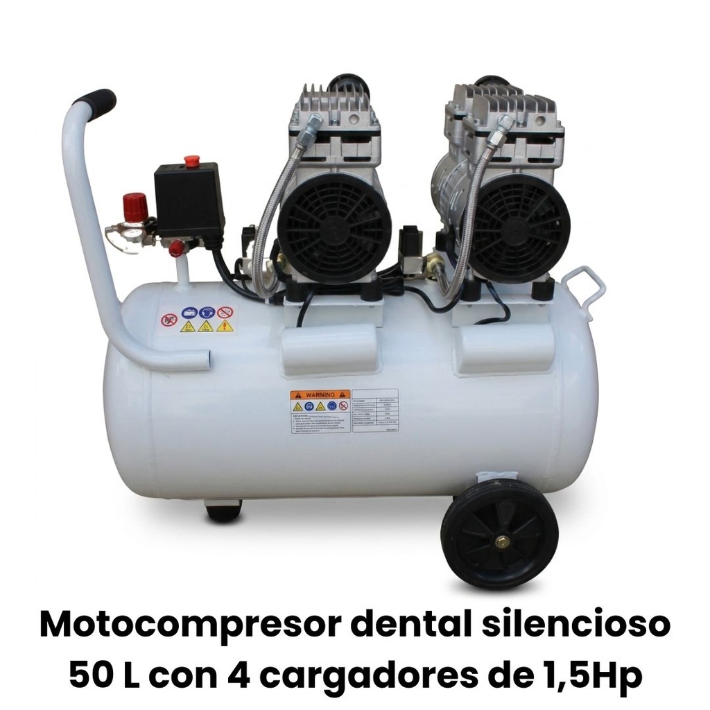 Compresor de 50 litros 2 motores de 1Hp (4 cargadores) -Marca DNA - 2 Hp