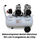 Compresor de 50 litros 2 motores de 1Hp (4 cargadores) -Marca DNA - 2 Hp