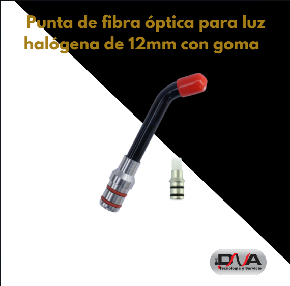 Punta de fibra óptica para luz halógena de 12mm con goma 