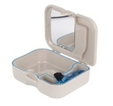 Caja para placas/ortodoncia/dentadura - Con Espejo y cepillo  x 1unidad - (Cotisen)