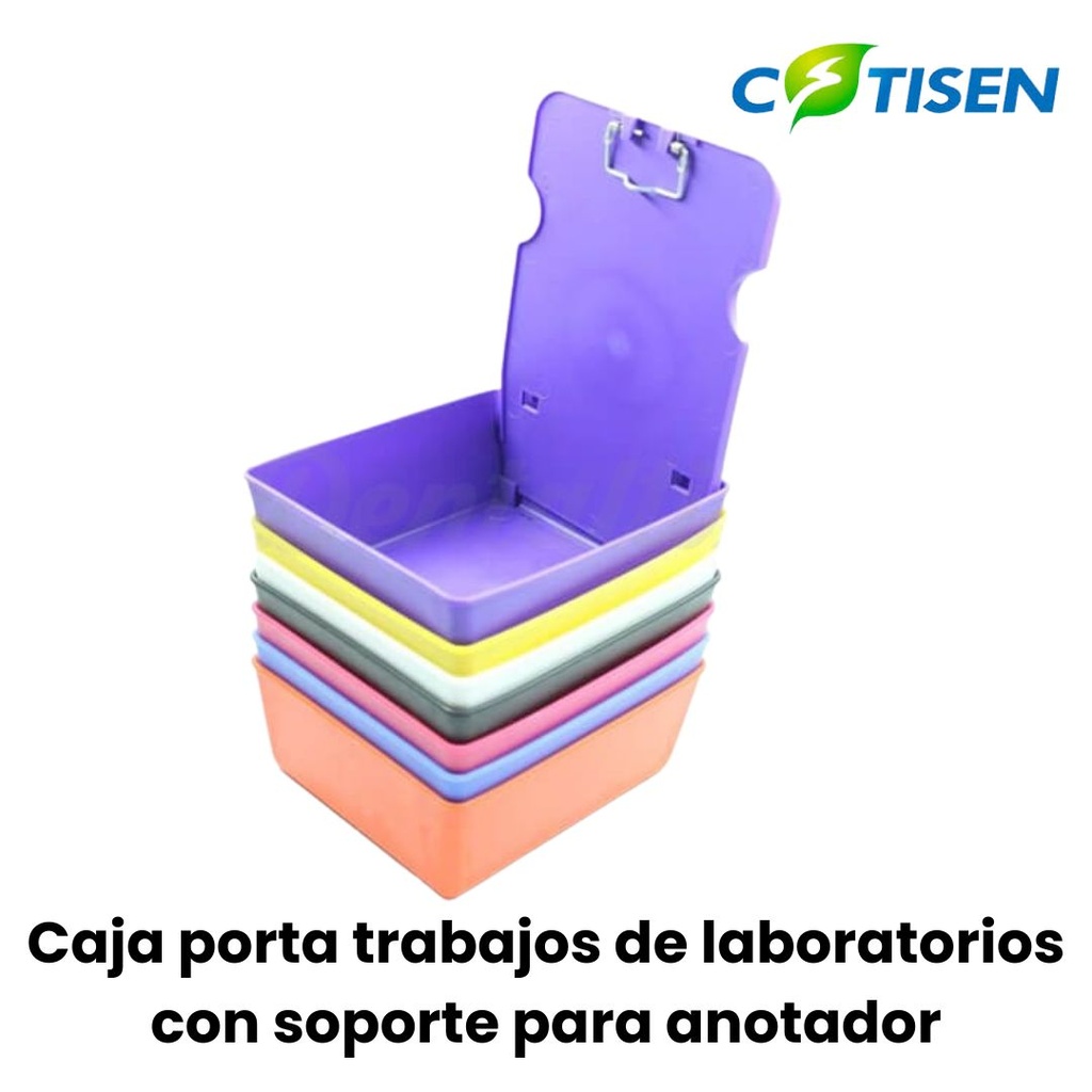 Caja Porta Trabajos de Laboratorio - Con soporte para anotador - x 1 Unidad - (Cotisen)