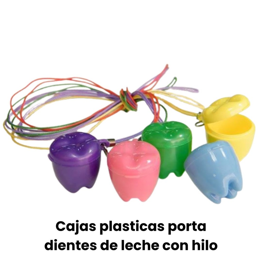   Cajas plásticas porta diente de leche con hilo para colgar - x 5 unidades - (Cotisen)