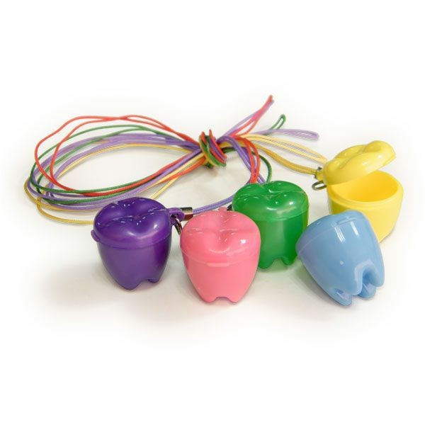   Cajas plásticas porta diente de leche con hilo para colgar - x 5 unidades - (Cotisen)