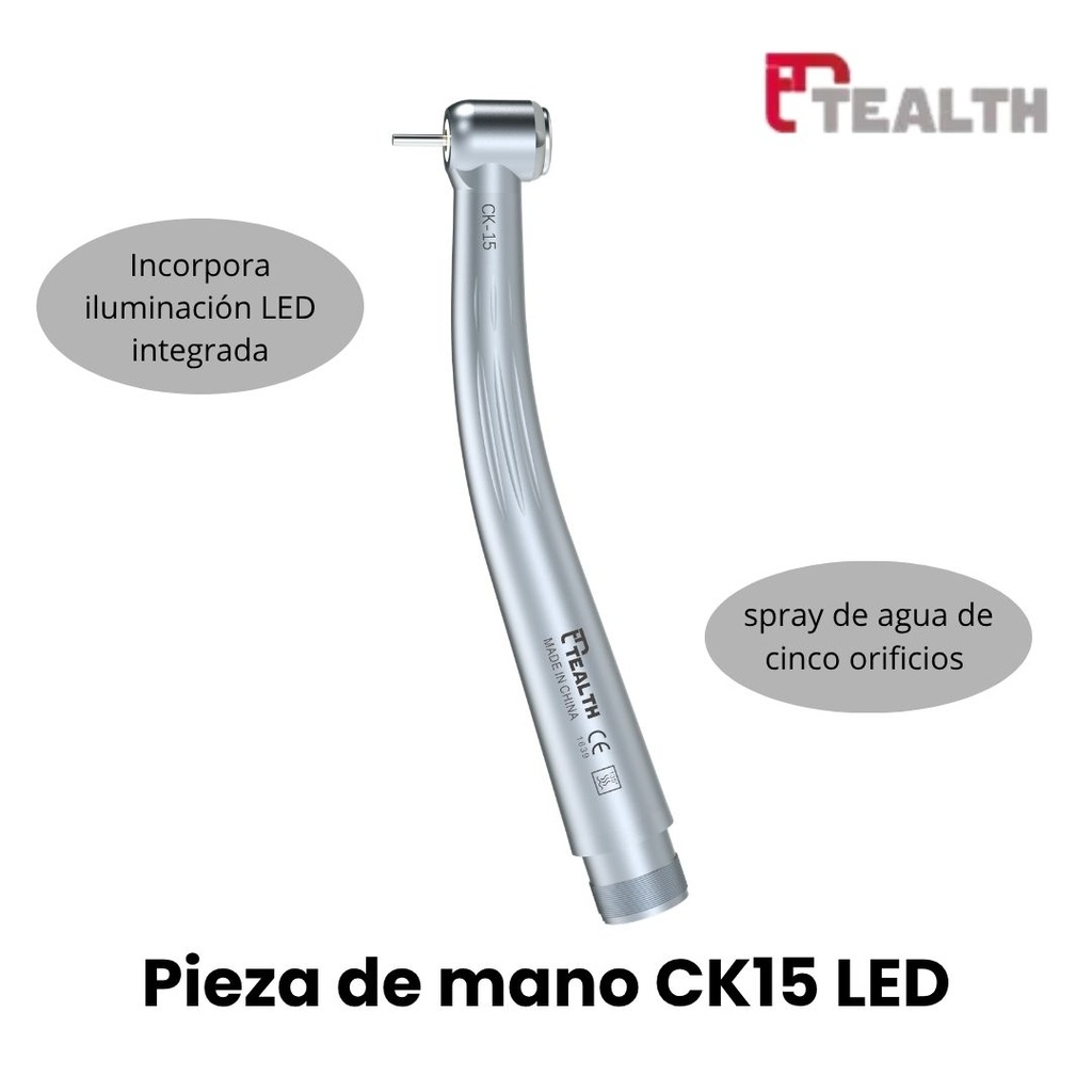 Turbina dental con LED Directa silencioso - 4spray Marca Tealth 
