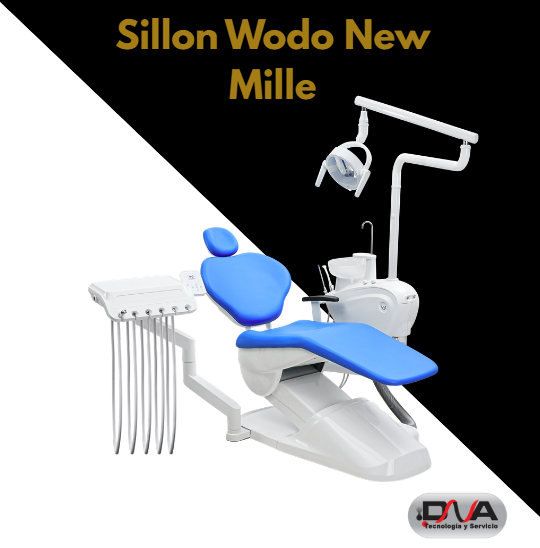 Sillon Dental Wodo One Mille (WOSON) 4 puntas + suctores y jeringa auxiliar + Reflector BI-LED + Escupiera de vidrio  