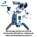 Microscopio dental con nivel de Iluminación de 100.000 lux - Temperatura de color 5.500K y Sistema de video Full HD integrado con memoria SD - Modelo Acuvision X Marca - (Eighteeth)