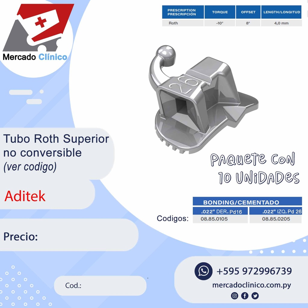 Tubo Roth Superior no conversible - ADITEK