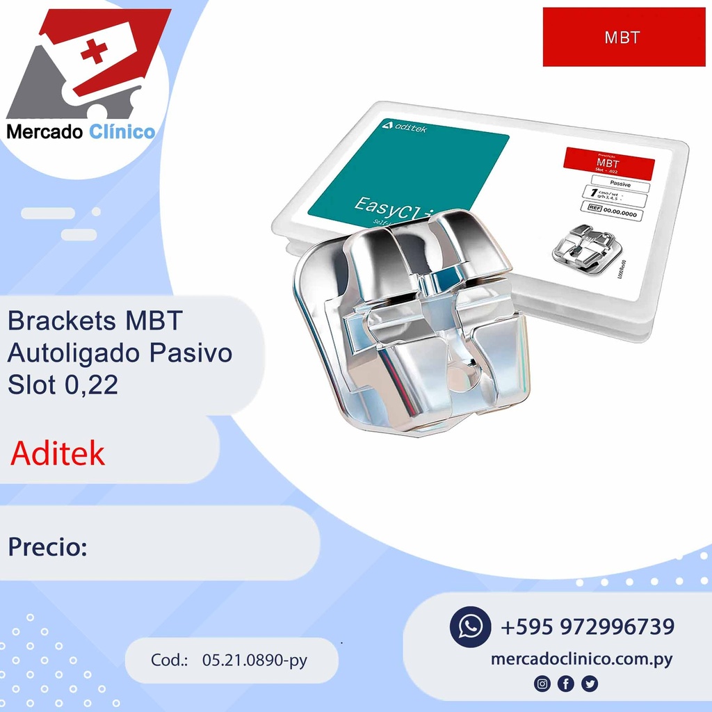 Brackets MBT Autoligado PASIVO SLOT 022 - ADITEK