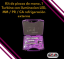 Kit de piezas de mano, 1 Turbina con iluminacion LED, MM / PR / CA refrigeración externa  (Woson-F) 