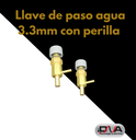 Llave de paso agua 3.3mm con perilla (Kastec)
